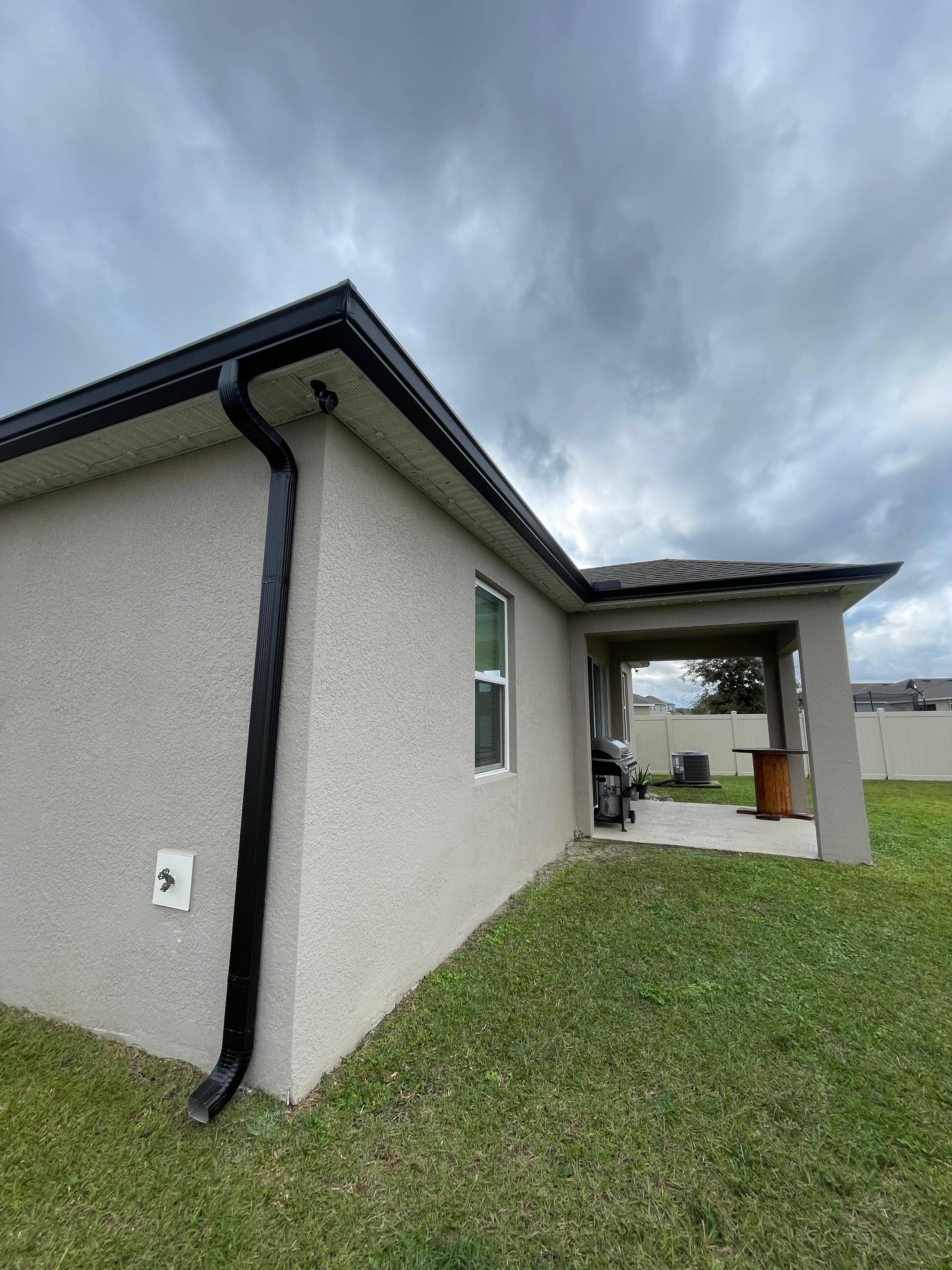 Complete gutter system on Florida home
