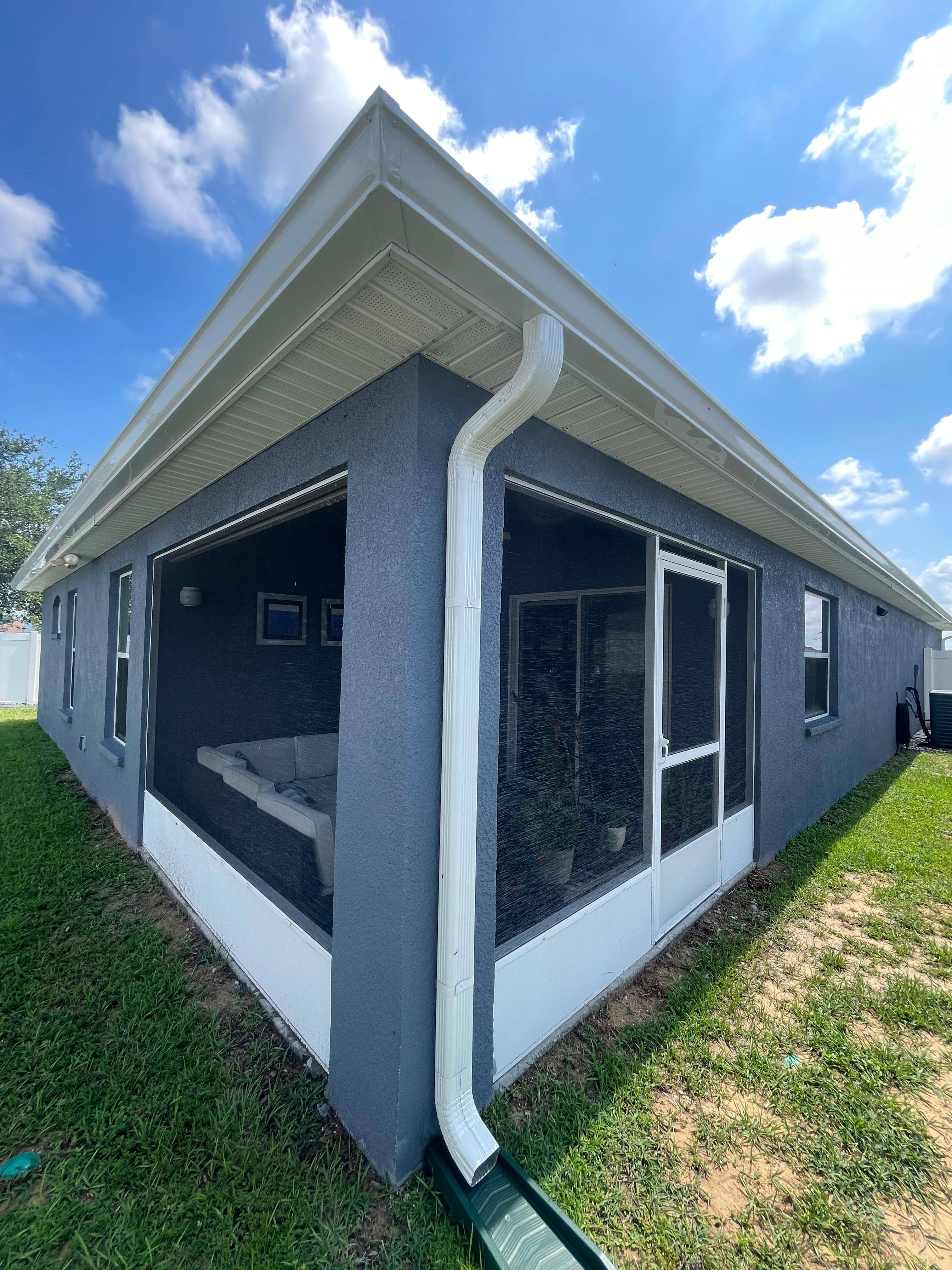 New seamless gutters on residential property